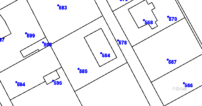 Parcela st. 584 v KÚ Suchdol nad Odrou, Katastrální mapa