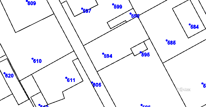 Parcela st. 594 v KÚ Suchdol nad Odrou, Katastrální mapa