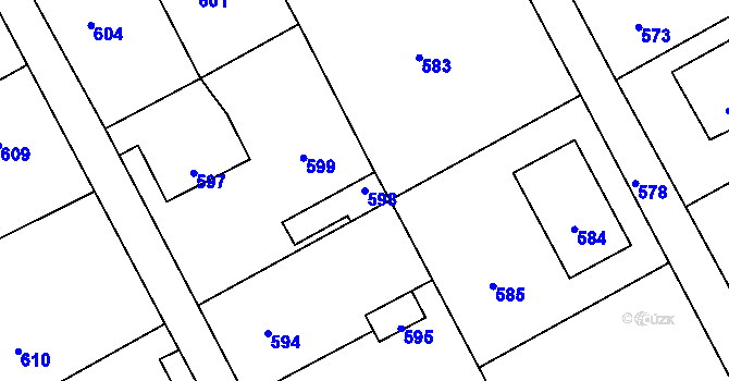 Parcela st. 598 v KÚ Suchdol nad Odrou, Katastrální mapa