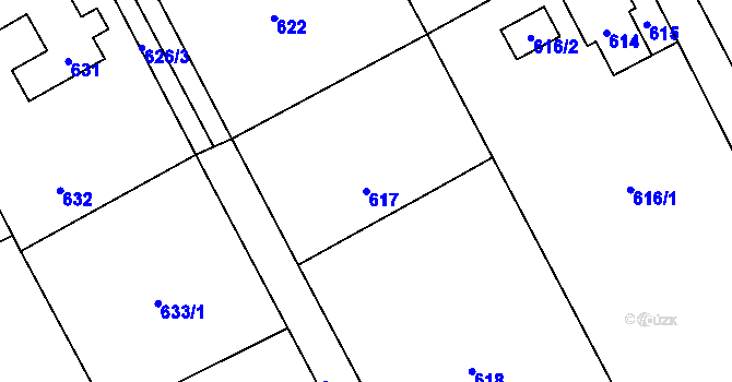 Parcela st. 617 v KÚ Suchdol nad Odrou, Katastrální mapa
