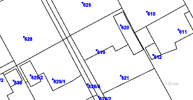 Parcela st. 619 v KÚ Suchdol nad Odrou, Katastrální mapa