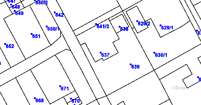 Parcela st. 637 v KÚ Suchdol nad Odrou, Katastrální mapa