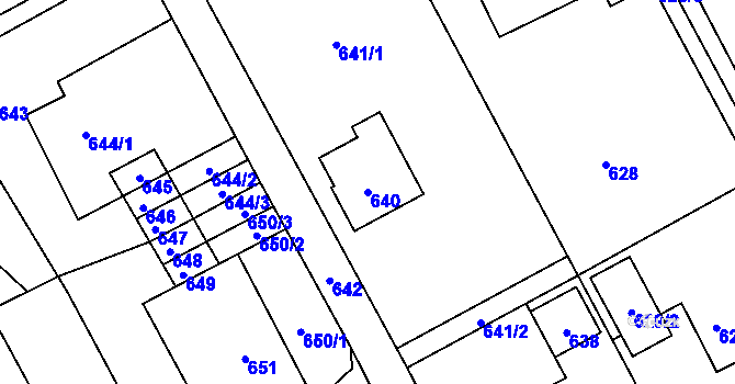 Parcela st. 640 v KÚ Suchdol nad Odrou, Katastrální mapa