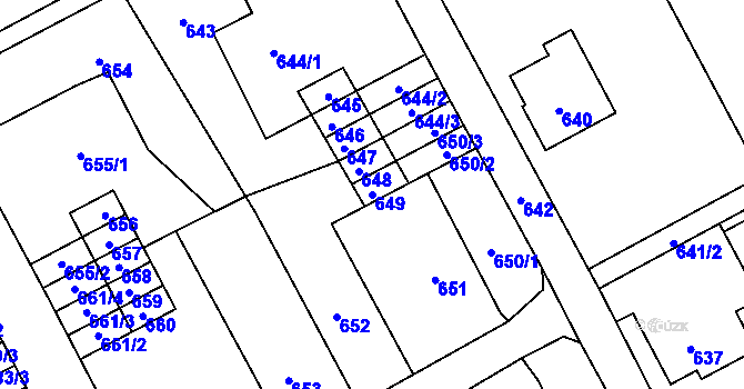 Parcela st. 649 v KÚ Suchdol nad Odrou, Katastrální mapa