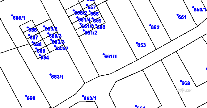 Parcela st. 661/1 v KÚ Suchdol nad Odrou, Katastrální mapa