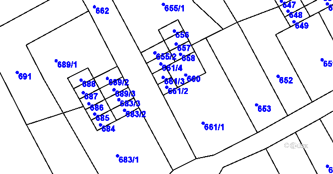 Parcela st. 661/2 v KÚ Suchdol nad Odrou, Katastrální mapa