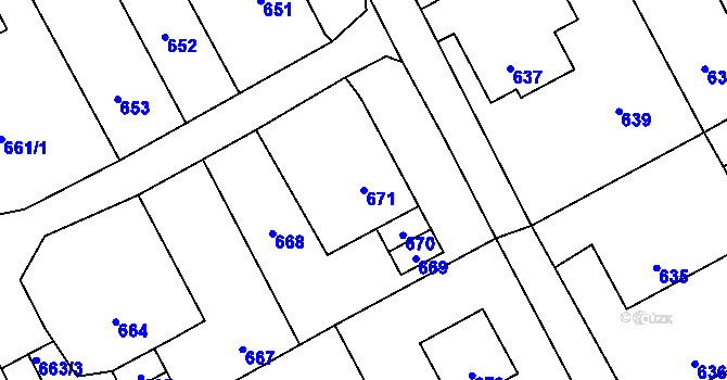 Parcela st. 671 v KÚ Suchdol nad Odrou, Katastrální mapa
