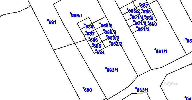 Parcela st. 684 v KÚ Suchdol nad Odrou, Katastrální mapa