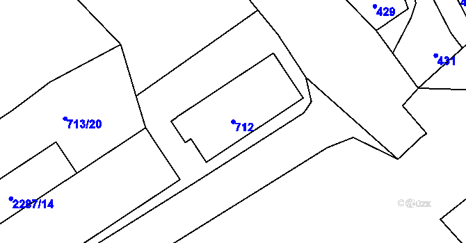 Parcela st. 712 v KÚ Suchdol nad Odrou, Katastrální mapa