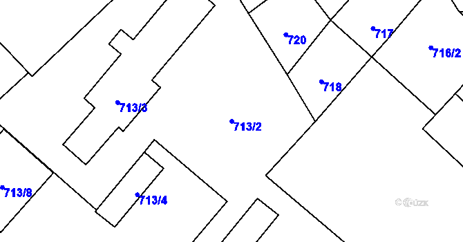 Parcela st. 713/2 v KÚ Suchdol nad Odrou, Katastrální mapa