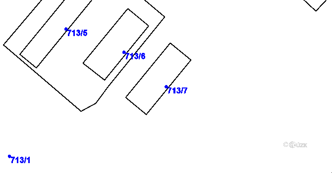 Parcela st. 713/7 v KÚ Suchdol nad Odrou, Katastrální mapa