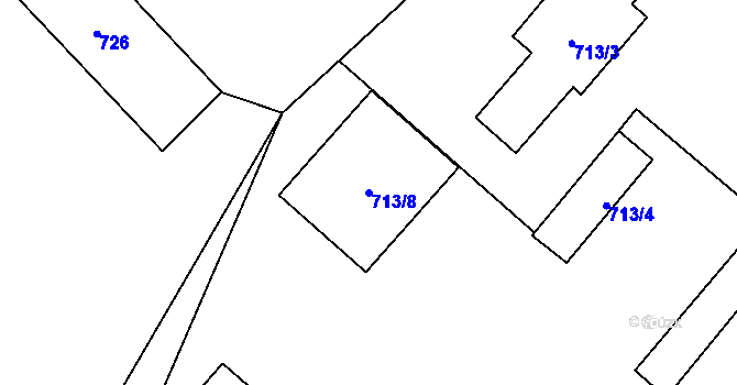 Parcela st. 713/8 v KÚ Suchdol nad Odrou, Katastrální mapa