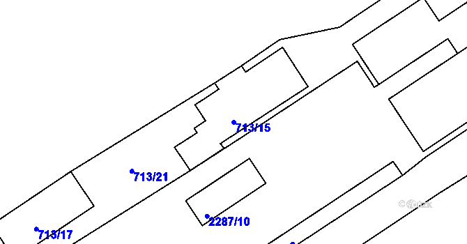 Parcela st. 713/15 v KÚ Suchdol nad Odrou, Katastrální mapa