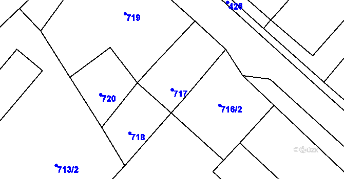 Parcela st. 717 v KÚ Suchdol nad Odrou, Katastrální mapa