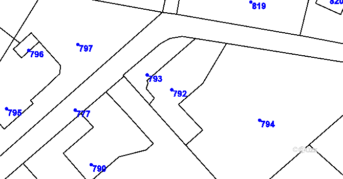 Parcela st. 792 v KÚ Suchdol nad Odrou, Katastrální mapa