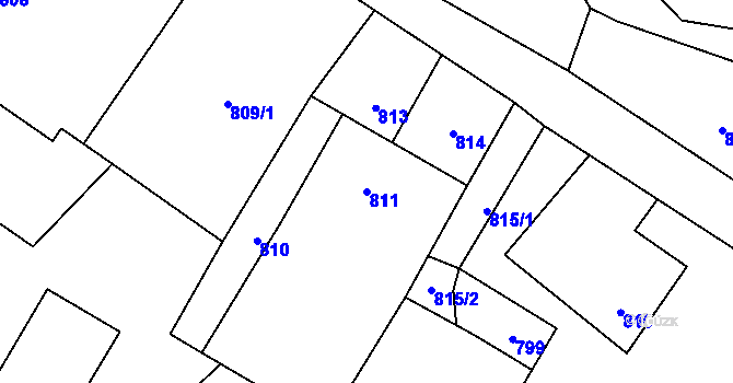 Parcela st. 811 v KÚ Suchdol nad Odrou, Katastrální mapa
