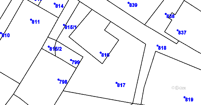 Parcela st. 816 v KÚ Suchdol nad Odrou, Katastrální mapa