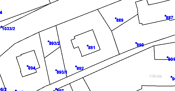 Parcela st. 891 v KÚ Suchdol nad Odrou, Katastrální mapa
