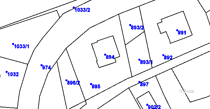 Parcela st. 894 v KÚ Suchdol nad Odrou, Katastrální mapa