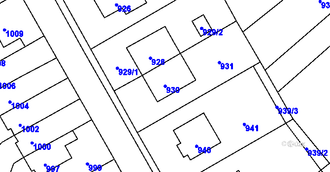 Parcela st. 930 v KÚ Suchdol nad Odrou, Katastrální mapa