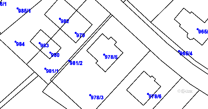 Parcela st. 978/5 v KÚ Suchdol nad Odrou, Katastrální mapa