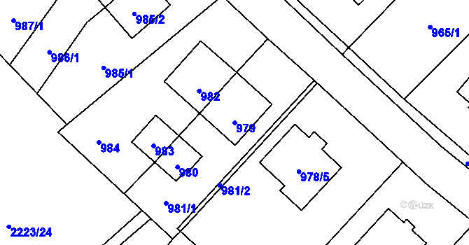 Parcela st. 979 v KÚ Suchdol nad Odrou, Katastrální mapa
