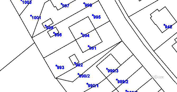 Parcela st. 991 v KÚ Suchdol nad Odrou, Katastrální mapa