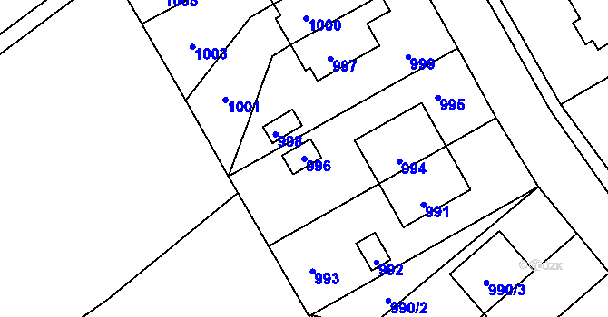 Parcela st. 996 v KÚ Suchdol nad Odrou, Katastrální mapa