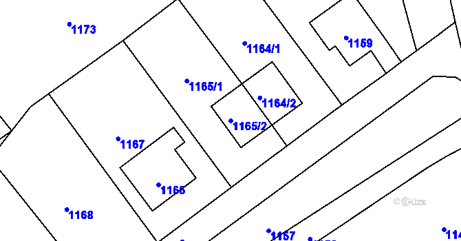 Parcela st. 1165/2 v KÚ Suchdol nad Odrou, Katastrální mapa