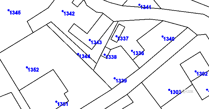 Parcela st. 1338 v KÚ Suchdol nad Odrou, Katastrální mapa