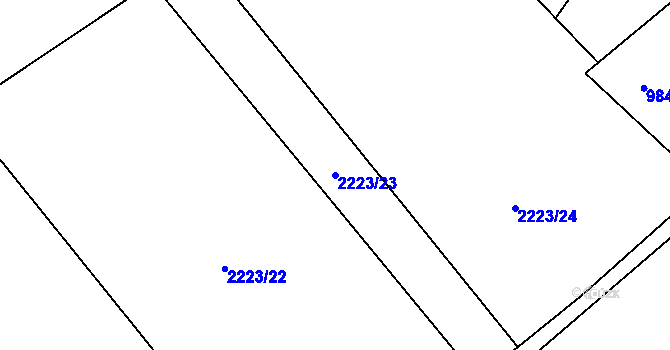 Parcela st. 2223/23 v KÚ Suchdol nad Odrou, Katastrální mapa