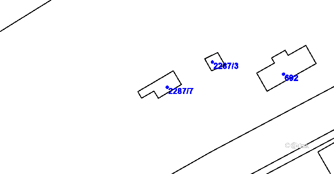 Parcela st. 2287/7 v KÚ Suchdol nad Odrou, Katastrální mapa