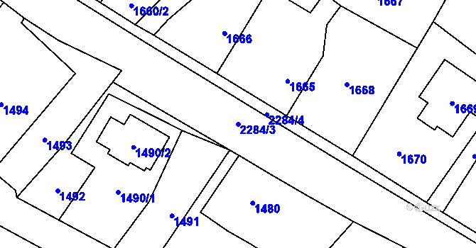 Parcela st. 2284/3 v KÚ Suchdol nad Odrou, Katastrální mapa