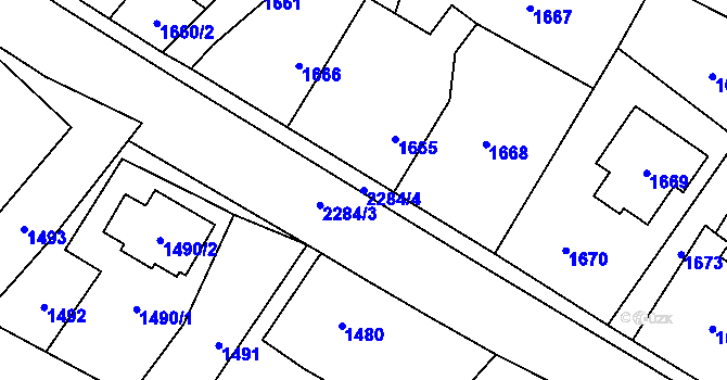 Parcela st. 2284/4 v KÚ Suchdol nad Odrou, Katastrální mapa