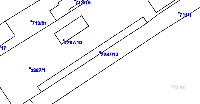 Parcela st. 2287/13 v KÚ Suchdol nad Odrou, Katastrální mapa
