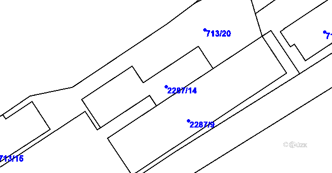Parcela st. 2287/14 v KÚ Suchdol nad Odrou, Katastrální mapa