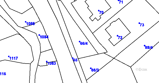 Parcela st. 66/4 v KÚ Suchdol nad Odrou, Katastrální mapa
