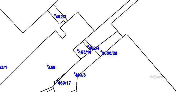Parcela st. 462/4 v KÚ Suchdol nad Odrou, Katastrální mapa