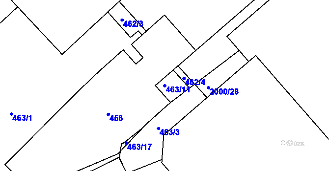 Parcela st. 463/11 v KÚ Suchdol nad Odrou, Katastrální mapa