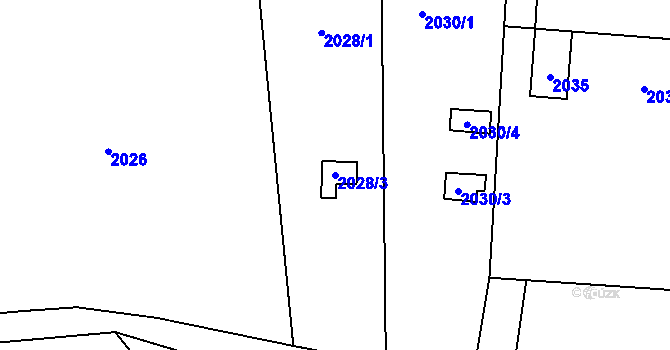Parcela st. 2028/3 v KÚ Suchdol nad Odrou, Katastrální mapa