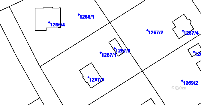 Parcela st. 1267/1 v KÚ Suchdol nad Odrou, Katastrální mapa