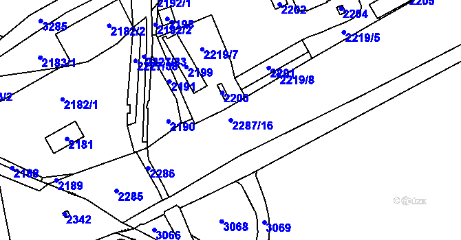 Parcela st. 2287/16 v KÚ Suchdol nad Odrou, Katastrální mapa