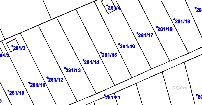 Parcela st. 281/15 v KÚ Suchdol nad Odrou, Katastrální mapa