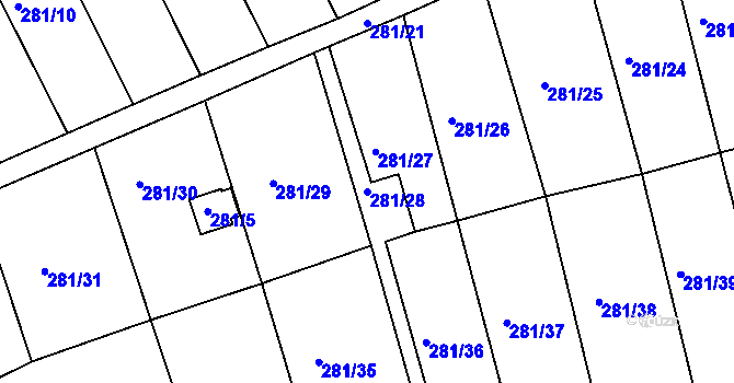 Parcela st. 281/28 v KÚ Suchdol nad Odrou, Katastrální mapa