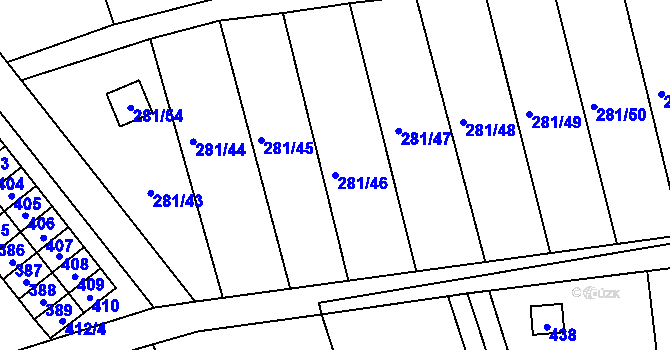 Parcela st. 281/46 v KÚ Suchdol nad Odrou, Katastrální mapa