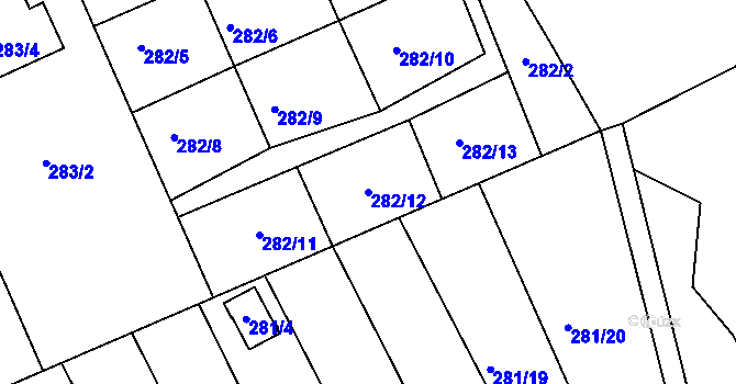 Parcela st. 282/12 v KÚ Suchdol nad Odrou, Katastrální mapa