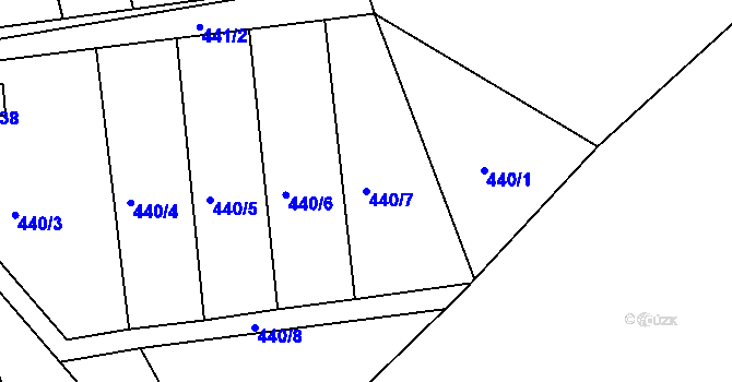 Parcela st. 440/7 v KÚ Suchdol nad Odrou, Katastrální mapa