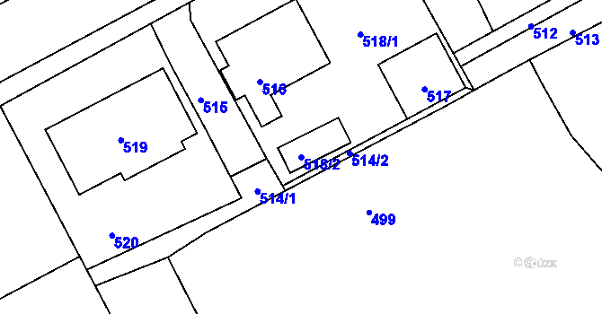 Parcela st. 518/2 v KÚ Suchdol nad Odrou, Katastrální mapa