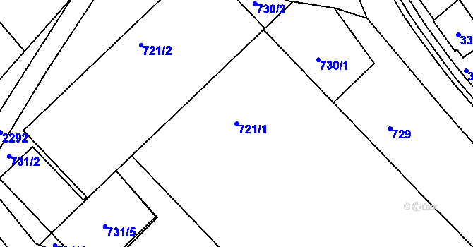 Parcela st. 721/1 v KÚ Suchdol nad Odrou, Katastrální mapa