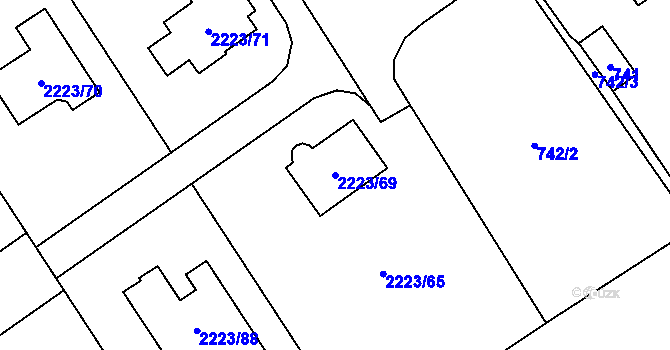 Parcela st. 2223/69 v KÚ Suchdol nad Odrou, Katastrální mapa